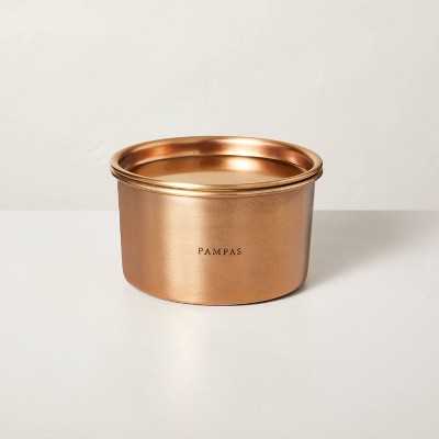Lidded Metal Pampas 4-Wick Jar Candle Brass Finish 20oz - Hearth & Hand™ with Magnolia