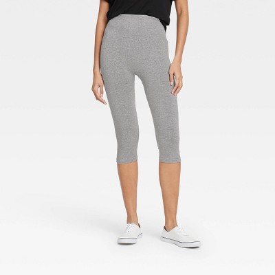 Women's High-Waist Cotton Blend Seamless Capri Leggings - A New Day™