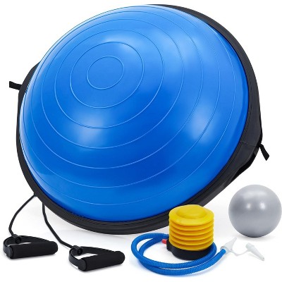 25in Balance Ball, 1600 lbs Half Exercise Ball with Nonslip Base, Inflatable Half Ball Balance Trainer