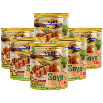 Soya Chaap (Plant Based Protein) - 30oz (1.875lbs) 850g, Pack of 6 - Rani Brand Authentic Indian Products