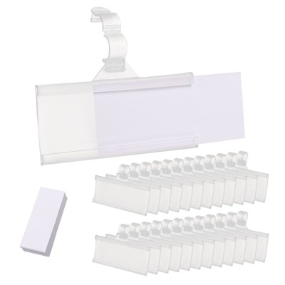 Unique Bargains Plastic Reusable Snap Lock Clear Label Holder