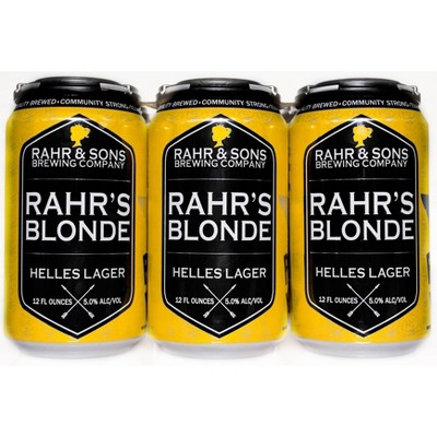 Rahr & Sons Rahr's Blonde Helles Lager Beer - 6pk/12 fl oz Cans