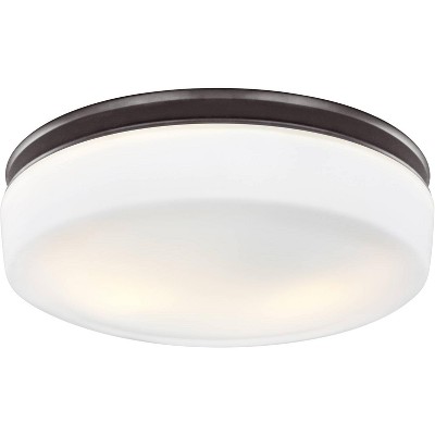 Generation Lighting Issen 13 1/2" Bronze and Opal Glass Ceiling Light