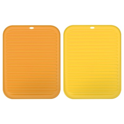 Unique Bargains Dish Drying Mat Set Reusable Sink Drain Pad Heat Resistant Suitable for Kitchen 2 Pcs