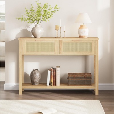 Entryway Table with 2 Drawers, Console Table for Entryway