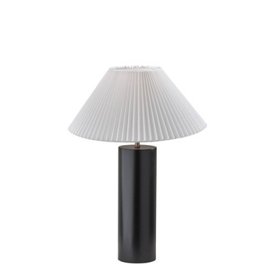 Adesso Marta Table Lamp Black: ETL Listed, 25.5" Height, Polyester Bell Shade, Metal Base, 100W
