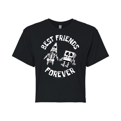 Women's - SpongeBob SquarePants - Best Friends Forever Cropped Graphic T-Shirt