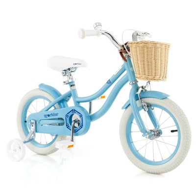 Prorider 14" Kid's Bike with Training Wheels Adjustable Handlebar Seat Handbrake Blue/Green/Pink