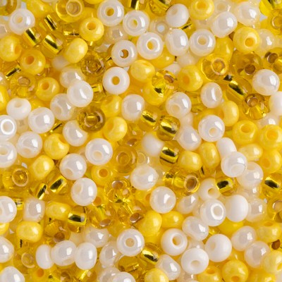 John Bead Czech Glass Seed Beads 6/0 (100g) Daffodil Mix Beads for DIY Art Crafts Jewelry Bracelets Necklaces Earrings Making