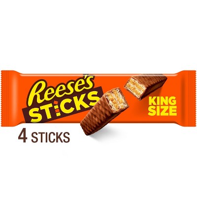 Reese's King Size Milk Chocolate Peanut Butter & Crispy Wafers Sticks Candy - 3oz/4ct