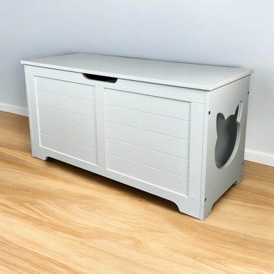 39.4" Top open Cat Litter Box Enclosure Furniture, Cat Washroom, Hidden Litter Box Cover, Hideaway Litter Box, Cat House, White