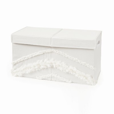 Sweet Jojo Designs Boy or Girl Gender Neutral Unisex Fabric Storage Toy Bin Bohemian Fringe Ivory