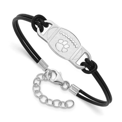 Black Bow Jewelry Sterling Silver Clemson Tigers NCAA charm Bracelet 7 Inch