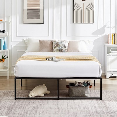 VECELO Bed Frame Modern Heavy Duty Platform Bed with Storage No Box Spring Needed Bed & Noise Free Frame, Black