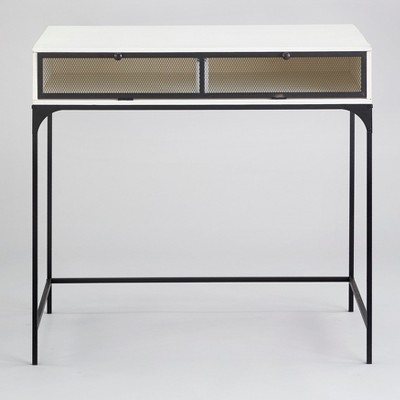The Lakeside Collection Industrial Farmhouse Style Desk with Storage