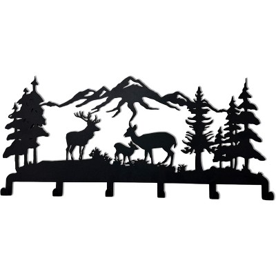 Metal Deer Family Wall Mounted Coat Rack