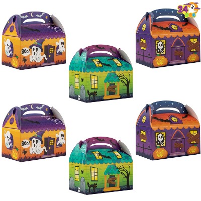 Joyfy Halloween Party Favors 24PCS 3D Trick or Treat Cookies Boxes for Kids Adults, Halloween Bakery Boxes for Candies and Biscuit (6"x6"x3.5")