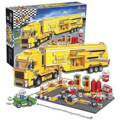 BanBao Racer Maintenance Truck: Yellow Building Kit STEM Toy (660 pcs)
