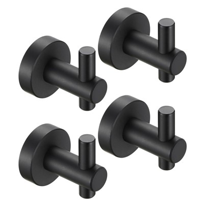 OBOKATA-Round Base Wall Hook With Screws Matte Black Hook, 4-piece Set, Suitable For Entry-level Shoe Cabinets, Wardrobes, Bathrooms, Bedrooms