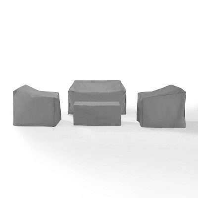 Crosley 4pc Furniture Cover Set, Loveseat, Two Chairs and Coffee Table, Heavy Gauge Vinyl, Waterproof