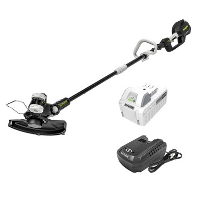 Sun Joe 24V 12" Multi-Angle Head Cordless Dual Line String Trimmer Kit with 4.0Ah Battery and Charger for Trimming Grass & Edging Flowerbeds, 24V-ST14