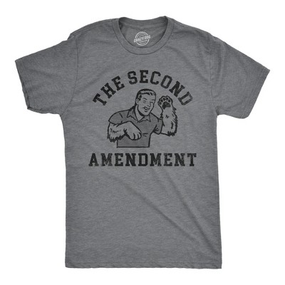 Mens The Second Amendment T Shirt Funny Bear Arms Pun Joke Tee for Guys - Crazy Dog Men's T Shirt With Sarcastic Sayings