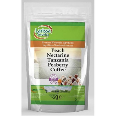 Larissa Veronica Peach Nectarine Tanzania Peaberry Coffee (Gourmet, Naturally Flavored, Whole Coffee Beans) (8 oz, ZIN: 562701)