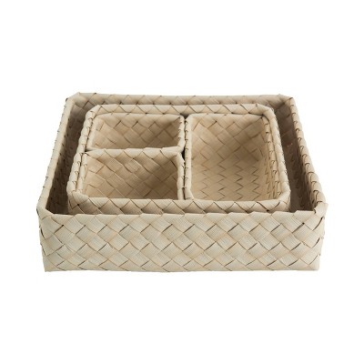 WeThinkStorage Set of 5pc Storage Bins Resin Rattan