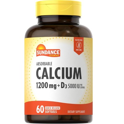Sundance Calcium 1200mg with Vitamin D3 | 60 Absorbable Softgels