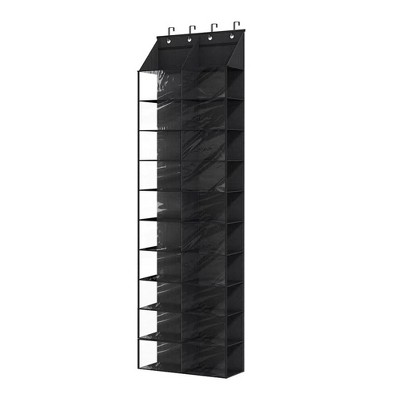 Over The Door Shoe Rack for Door, Fit 20 Pairs, Dustproof Shoe Organizer Hanging Shoe Rack for Closet Door Storage, 20 Large Pockets & 4 Metal Hook