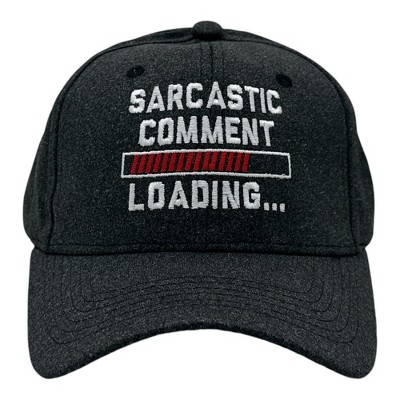 Sarcastic Comment Loading Hat  Funny Graphic Novelty Cap - Crazy Dog Hat With Sarcastic Sayings Black Standard