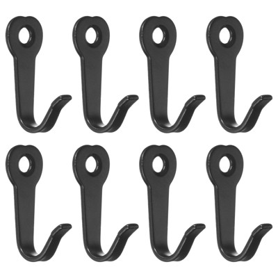 Unique Bargains Zinc Alloy Single Prong Wall Mounted Hanging Towel Coat Clothes Hook 8 Pcs