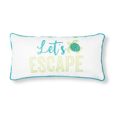 C&F Home Let's Escape Embroidered Throw Pillow, 12" x 24" Decorative Accent Covers For Couch And Bed