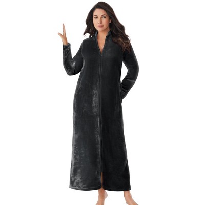 Dreams & Co. Plush Zip-Front Robe