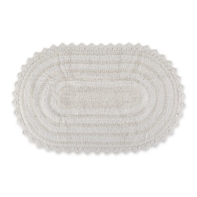 Design Imports White Large Oval Crochet Bath Mat