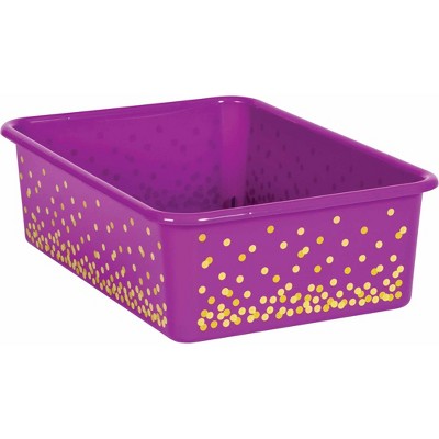 Teacher Created Resources® Purple Confetti Large Plastic Storage Bin