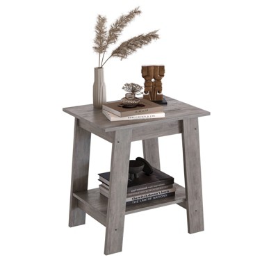 Nasitip 2-Tier End Table, Small Side Table, Nightstand with Storage Shelf, Narrow Side Table for Small Spaces
