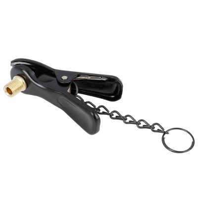 Unique Bargains Metal Pump Inflator Clip Valve for Bike Black
