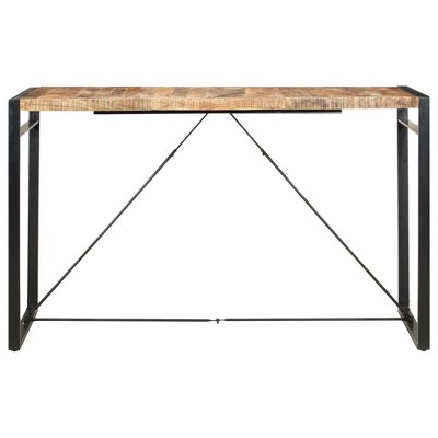 vidaXL Bar Table Kitchen Dining Room Pub Table Bistro Table Solid Wood Mango - Light Brown 70.9" x 35.4" x 43.3"