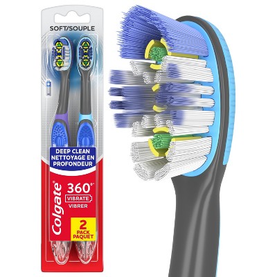 Colgate 360 Vibrate Deep Clean Battery Powered Toothbrush Soft