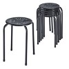 Costway Set of 6 Stackable Metal Stool Set Daisy Backless Round Top Kitchen Black - 3 of 4
