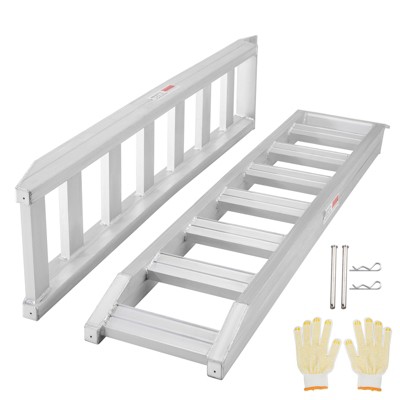 VEVOR Aluminum Ramps, 6800 lbs, Heavy-duty Ramps with Top Hook Attaching End, Universal Loading Ramp for Motorcycle, Tractor, ATV/UTV, 2Pcs