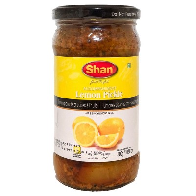 Shan - Lemon Pickle 10.58oz (300g) - Hot & Spicy Lemons in Oil - Rich Blends of Spices