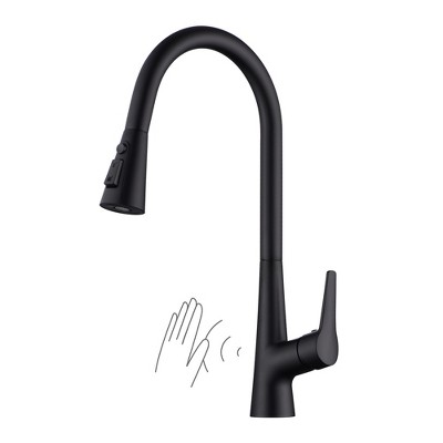 Sumerain Hands-free Kitchen Sink Faucet with Pull Down Sprayer, Sensor Kitchen Faucet, Matte Black