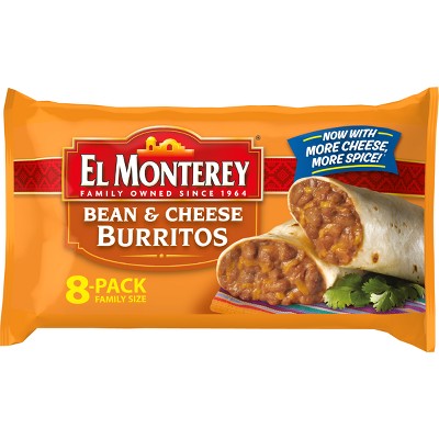El Monterey Family Pack Bean & Cheese Frozen Burritos - 32oz/8ct