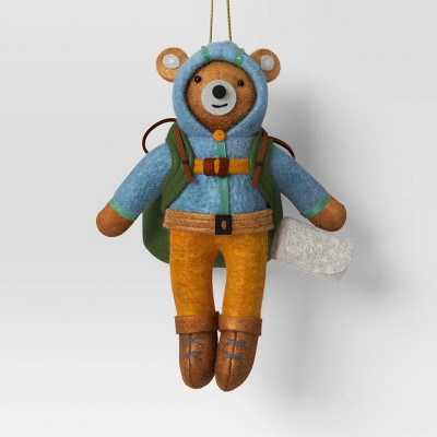 Christmas Fabric Camping Bear Ornament - Wondershop™