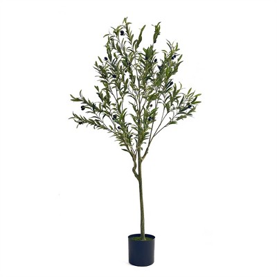XINGHANZHENXUAN Artificial Olive Tree with Lifelike Foliage, Pre-Potted Faux Plant Leaves, Symbolic Decor for Peaceful Spaces
