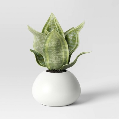 5" Mini Tabletop Snake Artificial Plant - Threshold™: Ceramic Pot, Indoor/Outdoor Decor