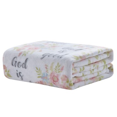 Plazatex Blessed Micro plush Decorative All Season Multi Color 50" X 70" Throw Blanket
