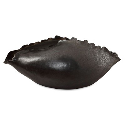 Uttermost 18152 Blossom Bronzed Metallic Ceramic Vase with Textured Petal Form
